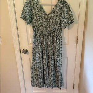 J-Crew Floral Green Dress